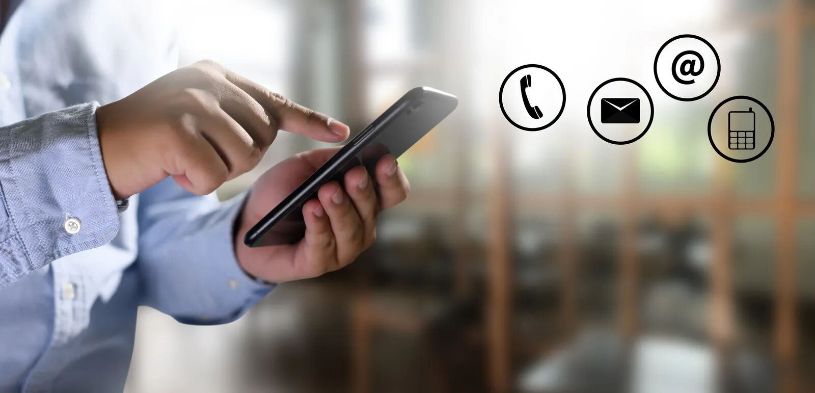 Making contact by phone or email to begin an enquiry